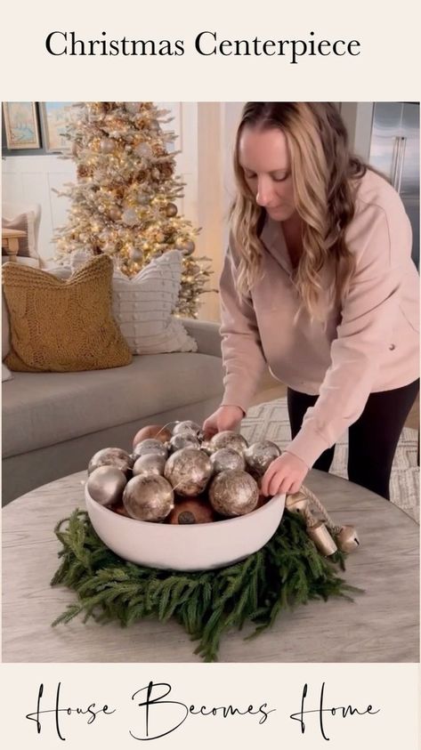 152K views · 6.8K reactions | Comment: Xmas to get the links sent to your DMs! One of my favorite centerpieces! Just grab a wreath, large bowl, ornaments, bells and twinkle lights of course!!! Perfect for a coffee table, dining table, side table or kitchen island!! Christmas decor is selling out crazy early this year! You need to shop now if you want to get the good stuff! #christmasdecor #christmas Follow my shop @house.becomes.home on the @shop.LTK app to shop this post and get my exclusive app-only content! #liketkit #LTKHoliday #LTKhome #LTKSeasonal @shop.ltk https://liketk.it/4mUmX | Jordan farmer | Justin Bieber · Mistletoe Side Table Christmas Decor, Kitchen Island Christmas Decor, Island Christmas Decor, Kitchen Island Christmas, Justin Bieber Mistletoe, Bowl Ornaments, Island Christmas, Coastal Christmas, Table Side