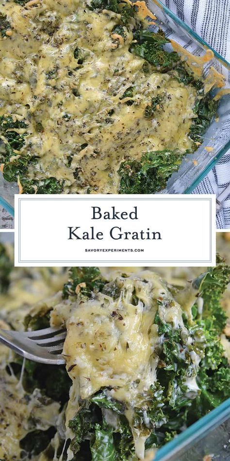 Kale Gratin, Cook Kale, Kale Recipes Healthy, Baked Kale, Salad Kale, How To Cook Kale, Kale Recipes, Veggie Side Dishes, Side Recipes