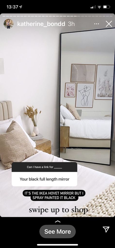 Hovet Mirror Hack, Ikea Hovet Mirror, Hovet Mirror, Luxury Apt, Beauty Office, Apartment Wishlist, Mirror Hack, One Room Apartment, Room Apartment