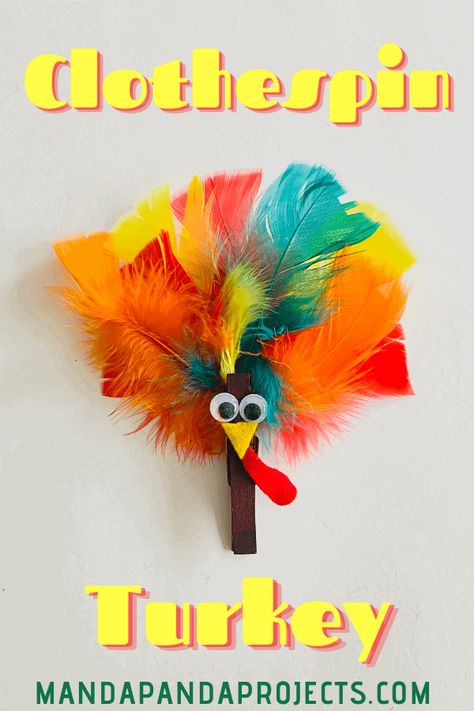 Turn an ordinary wooden clothespin into cute and feathered friend with this fun and easy Thanksgiving Turkey craft for kids. This Clothespin Turkey is easy to put together and can be made with just a few supplies you may already have on hand! Perfect for toddlers, preschoolers, and school aged kids alike! Treehouse Room, Thanksgiving Kids Craft, Turkey Decorations, Turkey Craft For Kids, Easy Thanksgiving Turkey, Therapy Crafts, Turkey Crafts Kids, Preschool Thanksgiving, Thanksgiving Turkey Craft