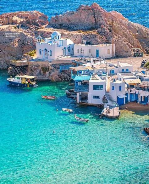 Greece Town Aesthetic, Milos Beaches Greece, Milo’s Island Greece, Hydra Greece Beach, Oia Village Santorini Greece, Acropolis, Summer Bucket Lists, Greece Travel, Mykonos