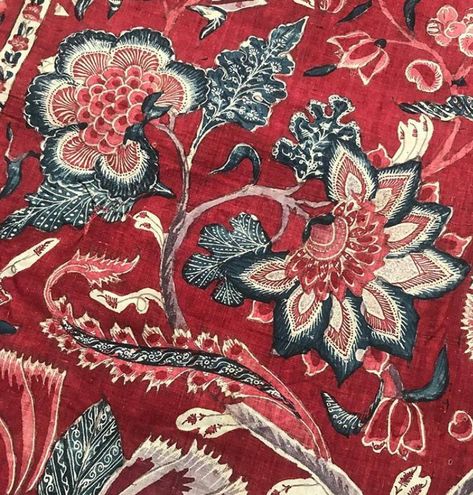 Palampore detail Coromandel Coast, India, ca. 1700  Red ground chintz  The Karun Thakar Collection Palampore Chintz, Chintz Print, Indian Chintz, Winter Prints, Chintz Pattern, Tantra Art, Indian Theme, Chintz Fabric, Floral Printables