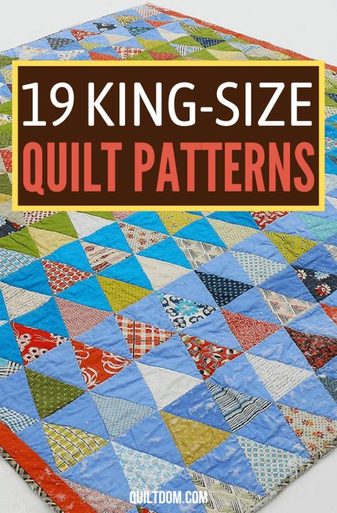 Cal King Quilt Pattern, King Size Scrappy Quilt Patterns, Quilt Pattern King Size, Queen Sized Quilt Patterns Easy, King Size Bed Quilts Patterns, Easy King Quilt Pattern, Quilt Patterns For King Size Bed, Quilt King Size, King Quilt Patterns