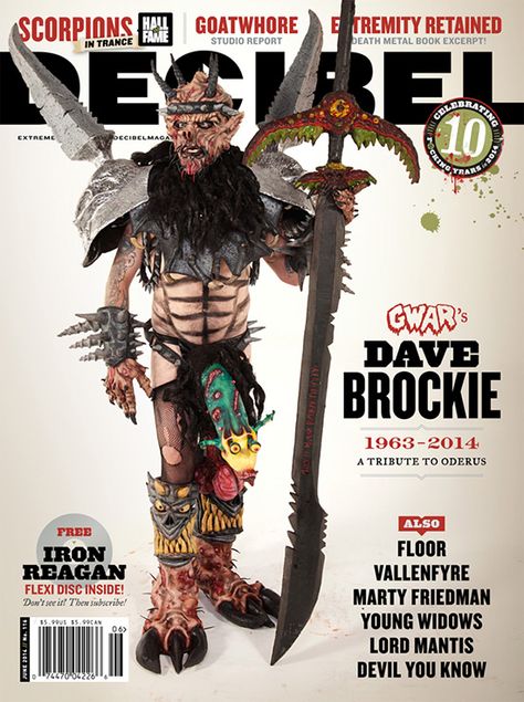 DECIBEL MAGAZINE Releases Dave Brockie Tribute Issue | Metal Blade Records Dave Brockie, Gwar Band, Randy Blythe, Marty Friedman, Devil You Know, Random Thoughts, Comic Book Cover, How To Memorize Things, Entertainment