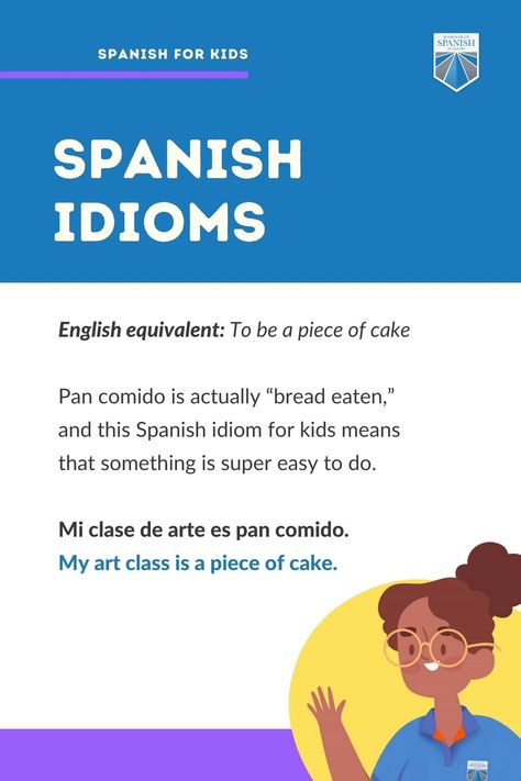 Idioms for kids are age-appropriate phrases with a figurative meaning rather than a literal one. They tend to be tricky for language learners because they’re culture-specific, nuanced, and don’t always mean what they seem to mean. Idioms For Kids, Spanish Gcse, Spanish Exercises, Spanish Idioms, Teach Yourself Spanish, Free Spanish Lessons, Learning Lessons, Spanish Learning, Spanish Phrases