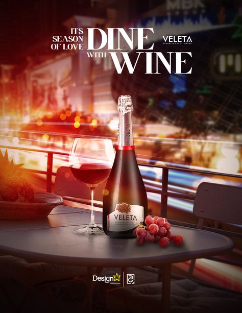 Wine And Dine Poster, Wine Ads Creative, Liquor Ads, Club Posters, Computer Course, Food Graphics, Wine Key, Ad Ideas, Food Post