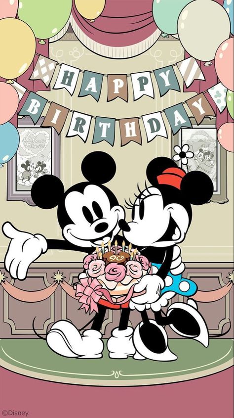 Happy birthday you two Mickey Mouse Wallpaper Iphone, Walt Disney Princesses, Mickey Mouse Images, Disney Valentines, Images Disney, Mickey Mouse Art, Birthday Wallpaper, Disney Images, Disney Phone Wallpaper