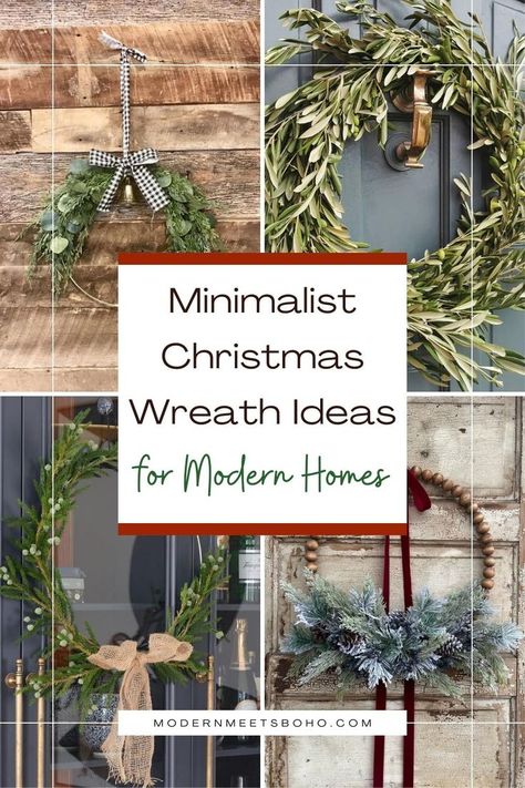 Check out these minimalist Christmas wreath ideas that will charm your modern home. Clean lines and festive warmth collide in these minimalist Christmas wreaths suitable for modern, farmhouse, boho, and all interior styles. Tap here for 38 great ideas for a modern minimalist Christmas wreath! Flat Christmas Wreaths For Front Door, Christmas Wreaths Minimalist, Modern Farmhouse Christmas Wreath, Christmas Wreaths Modern, Minimalist Wreath Christmas, Scandinavian Christmas Wreath, Modern Christmas Wreath Ideas, Modern Christmas Wreaths, Modern Wreaths For Front Door