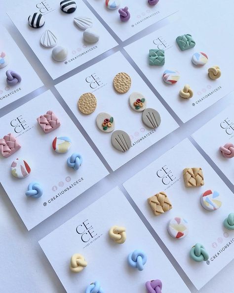 Clay Earring Studs, Diy Stud Earrings, Clay Earrings Studs, Diy Earrings Studs, Polymer Jewellery, Polymer Clay Studs, Clay Studs, Polymer Clay Stud Earrings, Clay Stud Earrings