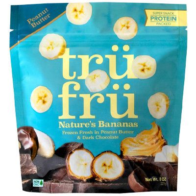 Tru Fru, Spicy Chicken Tenders, Peanut Butter Dark Chocolate, Chocolate Covered Bananas, Super Snacks, Frozen Banana Bites, Frozen Bananas, Banana Bites, Frozen Fruits