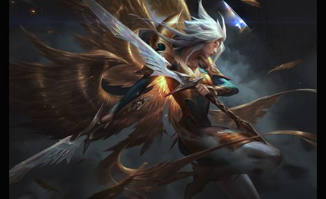 ArtStation - The Angel --Kayle, Chengwei Pan Chengwei Pan, Winged Characters, Zed League Of Legends, Splash Art, Magical Art, Lol League Of Legends, Angels And Demons, Angel Art, Original Artists