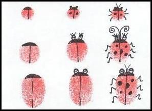 FREE! Thumbprint and Fingerprint Art for Great Greeting Cards for you to copy now!!! Thumbprint Ladybug, Ladybug Fingerprint Art, Ladybug Art For Toddlers, Ladybug Crafts For Toddlers, Fingerprint Ladybug, Finger Print Bugs, Thumbprint Bugs, Fingerprint Bugs, Nature Arts And Crafts