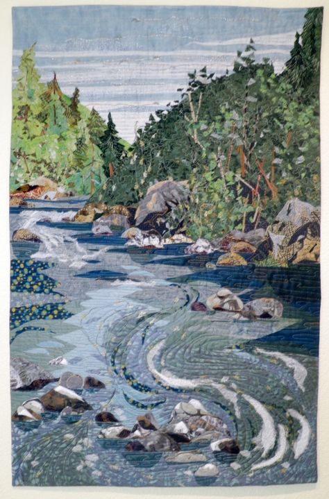 Landscape Quilting, Wildlife Quilts, Landscape Art Quilts, Mountain Quilts, Landscape Quilt, Mirror Lake, Landscape Quilts, Picture Quilts, Thread Painting