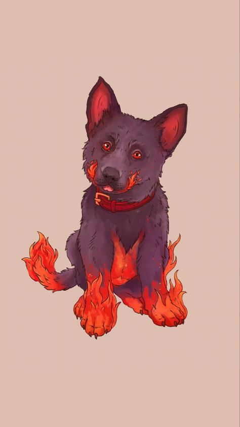 Hell Hound, Hybrid Art, Creatures Art, Anime Wolf, Art Fantasy, Fantasy Creatures Art, Mythical Creatures Art, Dog Drawing, Creature Concept