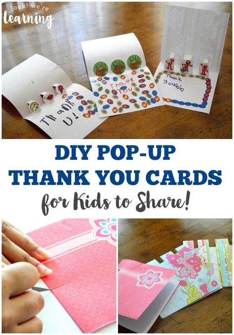 These DIY pop up thank you cards are such a cute craft for kids to make and share with others!