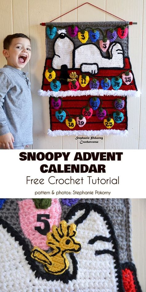 Funny Advent Calendar, Snoopy Advent, Peanuts Crochet, Crochet Calendar, Advent Calendar Free, Crochet Advent Calendar, Daisy Ideas, Crocheting Amigurumi, Crochet Funny