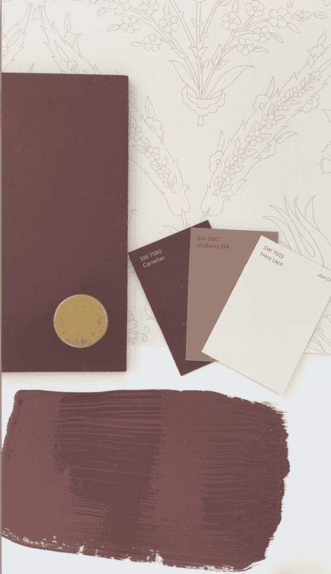 Sherwin Williams Carnelian Design Board curated to provide decor inspiration to transform your home with timeless elegance. Mudroom Paint, Paint Color Inspiration, House Color Palettes, Design Board, Paint Samples, Updating House, Paint Colors For Home, Home Reno, The Ranch