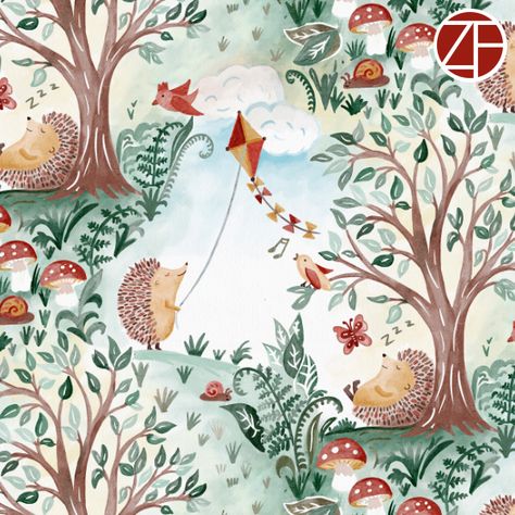 My entry for the @Spoonflower nursery wallpaper challenge #nurserydecor #nursery #wallpaper #hedgehog #hedgehogart #hedgehogartwork #zoefeast #creativeinchicago #surfacedesign #patternoftheday #repeatpattern #cutewallpaper #whimsical #whimsicalart #whimsicalartwork #watercolor #cabincore #cabincoreaesthetic Cabin Core Aesthetic, Cabin Core, Whimsical Artwork, Hedgehog Art, Nursery Wallpaper, Whimsical Art, Repeating Patterns, Surface Design, Cute Wallpapers