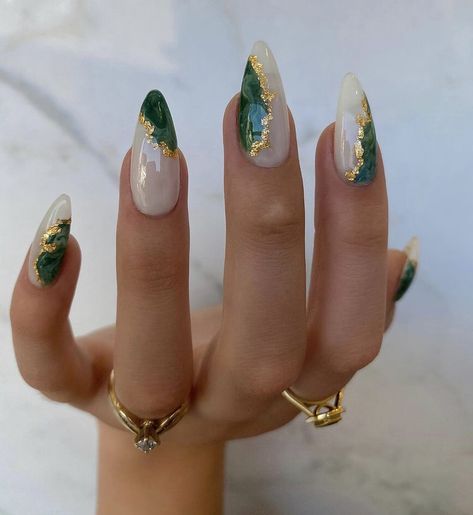 Kutek Disney, Green Acrylic Nails, Hair Dressing, Modern Nails, Work Nails, Her Nails, Creative Soul, Oval Nails, Prom Nails