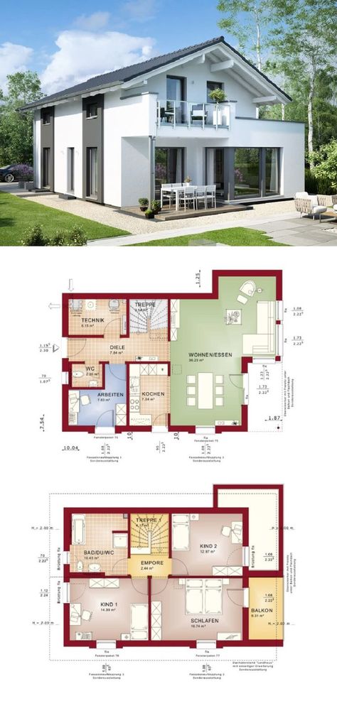 German Houses, Country Modern Home, Small Floor Plans, House Construction Plan, Bungalow House Plans, Home Design Plan, Room Planning, Modern House Plans, Roof Design