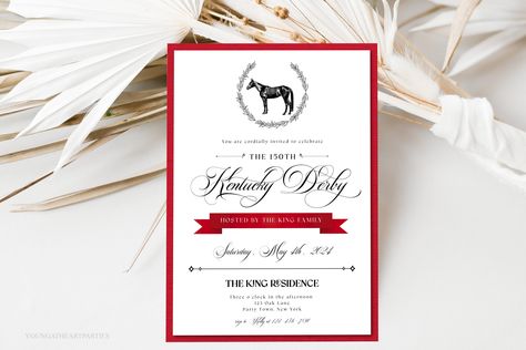 Kentucky Derby Gala, Kentucky Derby Invitations, Derby Gala, Derby Invitations, Vintage Kentucky Derby, Derby Party Invitations, Gala Invitation, Heart Party, Horse Race