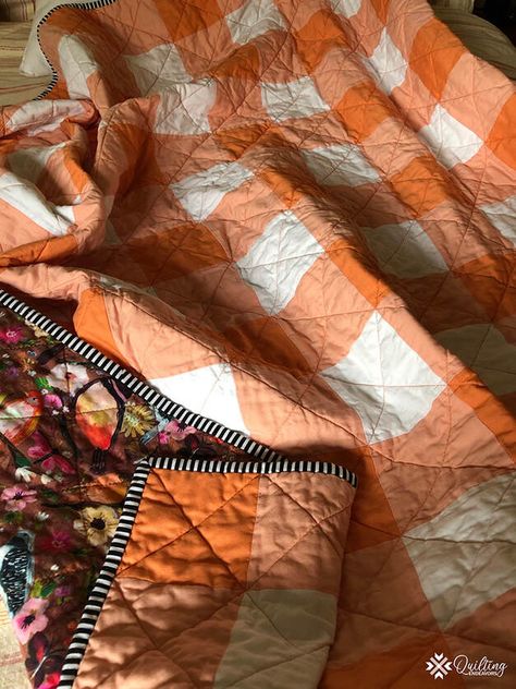 Gingham Quilts, Fall Gingham, Gingham Patchwork, Pumpkin Quilt, Gingham Quilt, Fall Or Autumn, Fall Quilt, Patchwork Inspiration, Orange Quilt