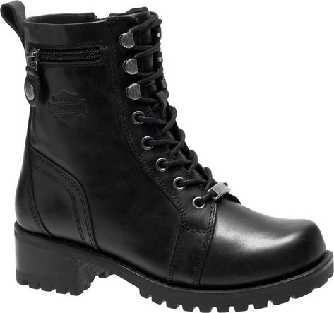 Harley-Davidson Women's Keeler Leather Motorcycle Casual Boot Womens Motorcycle Fashion, Womens Biker Boots, Women's Motorcycle Boots, Harley Davidson Women, Black Boots Women, Biker Boots, Motorcycle Boots, Fall Looks, Casual Boots