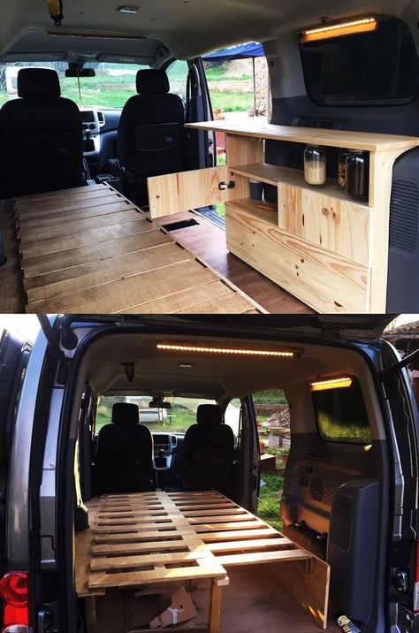 Honda Element Camper, Van Conversion Kits, Kangoo Camper, Minivan Camper Conversion, Minivan Camping, Conversion Van, Micro Camper, Van Conversion Interior, Campervan Life