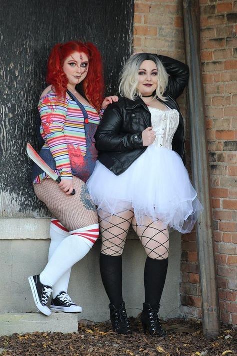 Chucky Woman Costume, Plus Size Bride Of Chucky Costume, Curvy Halloween Costumes Plus Size, Plus Size Tiffany Costume, The Bride Of Chucky Costume, Chuck And Bride Of Chucky Costume, Chunky And Tiffany Costume, Chuckie And Bride Costume, Chucky Wife Costume