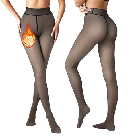 PRICES MAY VARY. 【Invisible One Line Crotch Design】Womens fleece lined tights feature proper invisible one crotch seams design, no extra lines on the buttocks, comfortable and breathable to wear, avoiding awkward. Our thermal tights can perfectly highlight the curve of the hips, prevent crotch falling and slipping, and fit tightly with your body, neither too loose nor too tight. 【Plush and Thicken Warm Tights】Fleece lined leggings are made of warm and comfortable materials, soft and smooth, skin Skin Coloured Tights, Fleece Lined Tights, Warm Tights, Lined Tights, Slim Leggings, Thick Tights, Thermal Tights, Lined Leggings, Warm Leggings