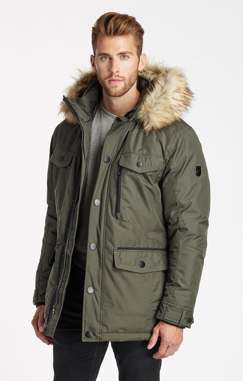 Cain Parka  - Forest Green Green Parka Outfit Men, Parka Jacket Outfit Men, Parka Outfit Men, Green Parka Outfit, Green Coat Outfit, Parka Jacket Outfit, Parka Outfit, Green Parka, Lacoste Shoes