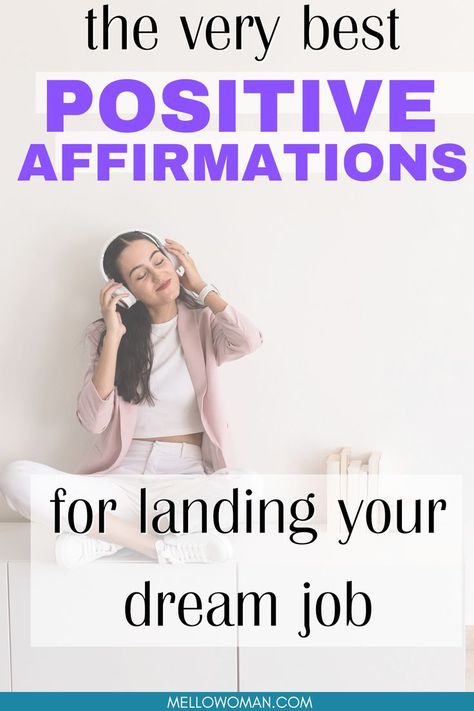 Positive affirmations can help inspire you to land the job of your dreams. Use these positive affirmations to help be the best version of yourself so you can attract positive results from the universe. Affirmation To Get A Job, Getting A New Job Affirmations, Affirmation For Job Promotion, I Have A Job Affirmation, Job Search Affirmations, Job Offer Affirmations, Job Career, Positive Results, Career Change