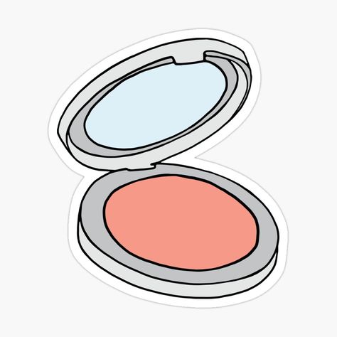 Get my art printed on awesome products. Support me at Redbubble #RBandME: https://www.redbubble.com/i/sticker/Pink-Blush-Compact-Makeup-by-murialbezanson/52183069.EJUG5?asc=u Makeup Stickers Aesthetic, Sticker Make Up, Makeup Stickers Printable, Blushes Aesthetic, Shopping Stickers, Beauty Stickers, Stickers Makeup, Paper Makeup, Templat Kotak