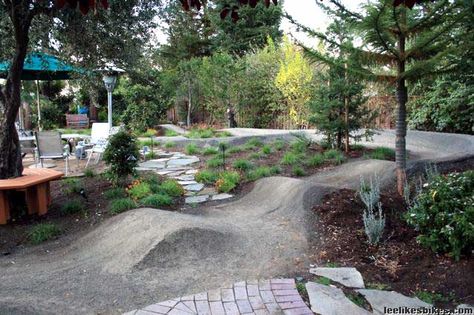 Pump track - need some design help - any gurus out there?- Mtbr.com Backyard Playscape, Bike Pump Track, Fixie Gear, Bmx Track, Dirt Bike Track, Backyard Skatepark, Trail Building, Pump Track, Patio Grande