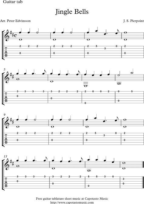 Jingle Bells, free Christmas guitar tab solo sheet music Christmas Guitar Tab, Christmas Guitar, Sax Music, Guitar Tabs For Beginners, Guitar Songs For Beginners, Xmas Music, Xmas Songs, Dream Guitar, Guitar Strumming