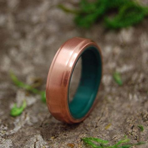 Do you love the idea of having a wedding ring that can withstand the toughest conditions? Are you looking for a men’s titanium ring that is both stylish and durable? Boston area firemen, professional chefs, surfers, and more trust Minter & Richter Designs to provide high-quality, artisan-made titanium rings that ca Black Rings Wedding, Hunting Wedding Rings, Copper Wedding Rings, Wedding Rings Titanium, Rings Pink, Rings Mens, Commitment Rings, Clean Gold Jewelry, Ring Bands