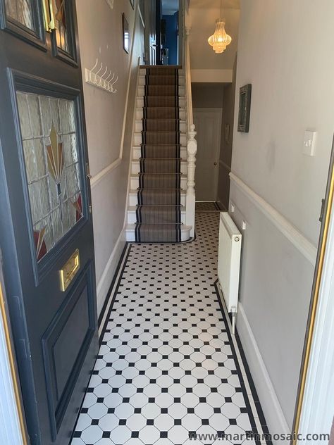 Victorian Floor Tiles - Interior — Martin Mosaic Victorian Tiles London Hall Tiles Floor, Pathway Tiles, Victorian Terrace Hallway, Victorian Hallway Tiles, Tiles Garden, Hallway Tiles Floor, Octagon Tile, Hall Tiles, Floor Mosaic