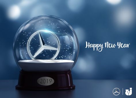 Mercedes - New year on Behance Mercedes Benz World, Christmas Advertising, Banner Design Layout, Christmas Graphic Design, Happy New Year Gif, Christmas Campaign, Retro Graphic Design, Happy New Year Design, New Year Banner