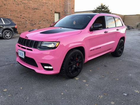 Pink Trackhawk, Pink Bmw, Pink Car Accessories, Pink Jeep, Camaro Car, Black Jeep, Pimped Out Cars, Girly Car, Lux Cars