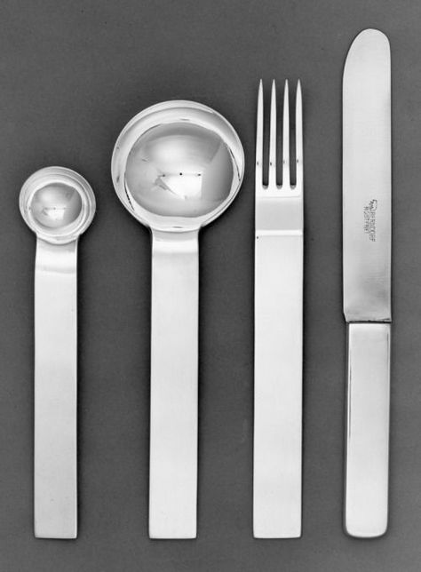 GIO PONTI, Flatware for Krupp Berndorf, Germany (1933). Material... Futuristic Vintage, Flatware Design, Cutlery Design, Vintage Cutlery, Eating Utensils, Design Objects, Gio Ponti, Forks And Spoons, Italian Furniture