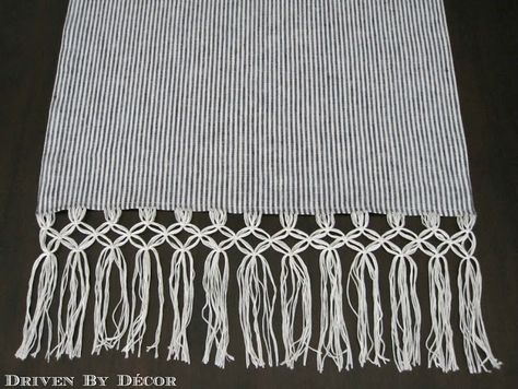 Macrame Table Runner Pattern, Fringe Table, Unique Macrame, Macrame Fringe, Macrame Table, Driven By Decor, Designing Home, Macrame Table Runner, Yarn Wall Art