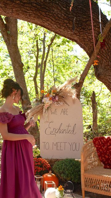 Leah Darlene on Instagram: "We are enchanted to meet you baby girl🌸🧚‍♀️🍂✨🍄 • • • • • #babyshower #babyshowerideas #whimsicalbabyshower #weareenchantedtomeetyou #babygirl #babyshowertheme #babyshowerthemes #babyshowerthemesforgirls #outdoorbabyshower #babyshowervenue" We’re Enchanted To Meet You Baby Shower Theme, Enchanted Garden Baby Shower Theme Girl, Enchanted Fairy Baby Shower Theme, Fairy Gender Reveal, Taylor Swift Enchanted Baby Shower Theme, Enchanted Forest Theme Baby Shower, Enchanted Baby Shower Theme Girl, We Are Enchanted To Meet You Baby, Enchanted To Meet You