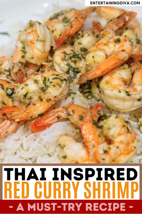 Thai Inspired Red Curry Shrimp (a Must-try Recipe) | Recipes Red Curry Shrimp, Spicy Dinner, Lemon Garlic Butter Shrimp, Red Curry Sauce, Jello Shot, Curry Shrimp, Shrimp Recipes Easy, Red Curry Paste, Shrimp Dishes