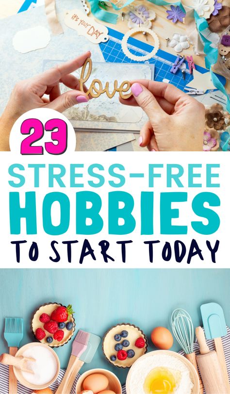 If you're looking to start a new hobby while you have some free time, these are some great hobbies that relieve stress. Many can be done at home, indoors, while others can be done outdoors. Boy Diy Crafts, Easy Hobbies, Cheap Diy Crafts, Hobbies For Adults, Crafty Hobbies, Bored At Home, Hobbies For Women, Getting Bored, Hobbies To Try