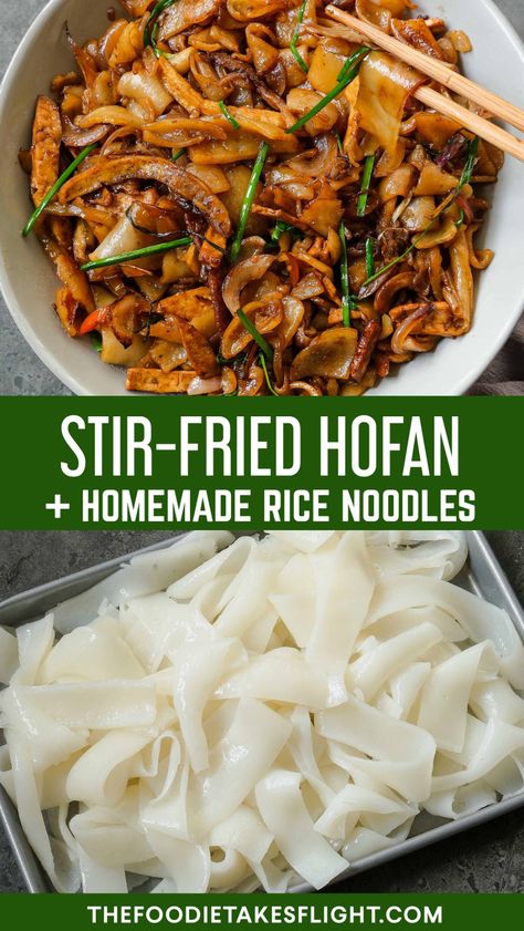 Flat Rice Noodles Recipes, Flat Noodles Recipe, Brown Rice Noodles Stir Fry, Saucy Ramen, Stir Fried Rice Noodles, Homemade Rice Noodles, Fried Rice Vermicelli Noodles, Tofu And Veggies, Flat Rice Noodles