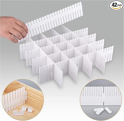 Amazon.com: Momoi 42Pcs Drawer Dividers,Adjustable Drawer Organizer with Fixed Buckle,14.9in*4.33in,Drawer Organizer for Socks, Underwear, Makeup, Kitchen, Bedroom, Dresser,White(38 * 11cm 42PCS) : Home & Kitchen Adjustable Drawer, Closet Storage Drawers, Clothes Drawer, Dresser White, Drawer Divider, Bedroom Dresser, Drawer Dividers, Drawer Organizer, Closet Organizers