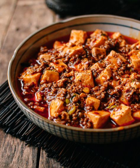 Mapo Tofu Recipe: The Real Deal | The Woks of Life Mapo Tofu Recipe, Wok Of Life, Recipes Meat, Woks Of Life, The Woks Of Life, Mapo Tofu, Dried Peppers, Tofu Recipe, Woks