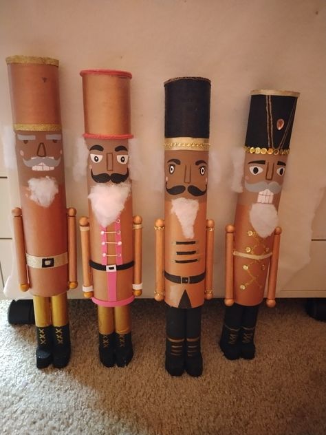 Cardboard tubes and wood beads Christmas Crafts With Cardboard Tubes, Heavy Duty Cardboard Tube Crafts, Crafts With Cardboard Tubes, Wrapping Paper Tube Crafts, Large Cardboard Tube Crafts, Long Cardboard Tube Crafts, Heavy Duty Cardboard Tubes Repurposed, Tube Crafts For Adults, Cardboard Tube Crafts For Adults