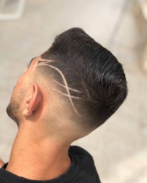 Men’s Fade Haircut with Line Signatures Shaved Side Haircut, Hair Designs For Boys, Hair Tattoo Designs, Side Haircut, Haircut Designs For Men, Fade Haircut Designs, Creative Haircuts, Hair Designs For Men, Barber Haircuts