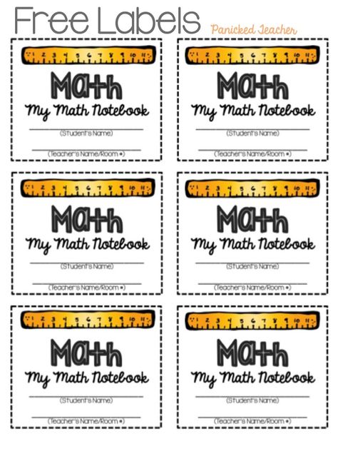 Panicked Teacher's Blog: Interactive Notebook Labels Math Labels, Notebook Labels, Interactive Notes, School Forms, Interactive Journals, Math Notebook, Math Journal, Math Interactive, Math Interactive Notebook